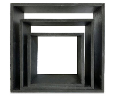 Black Nested Wall Cubes 3-Piece Set