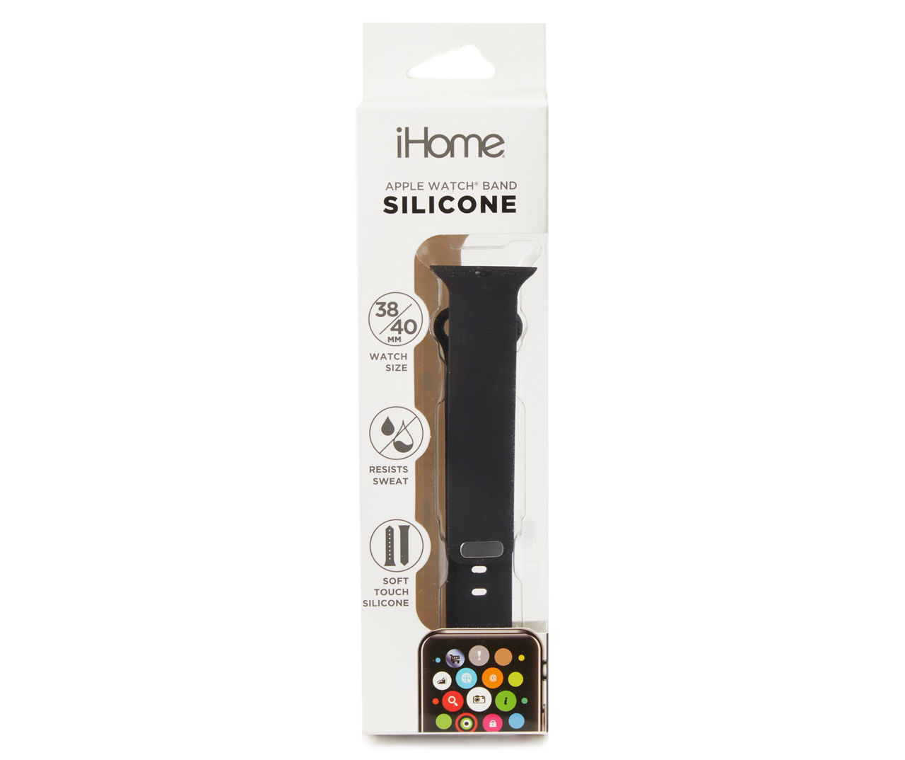 iHome Black Silicone Apple Watch Band, 38-40mm | Big Lots