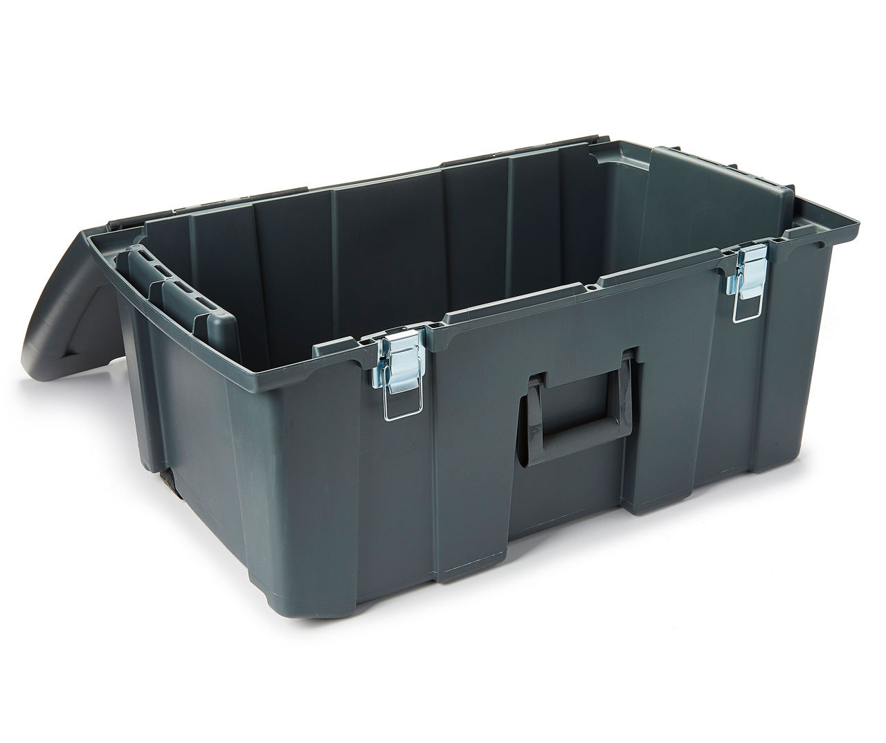 Homz 15 Gallon Black & Gray Plastic Heavy Duty Storage Tote With