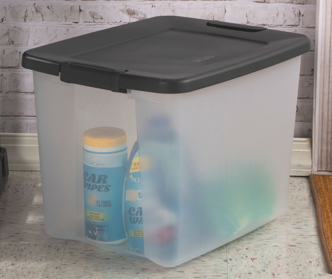 Sterilite 50 Qt Shelftote, Stackable Storage Bin With Latching Lid