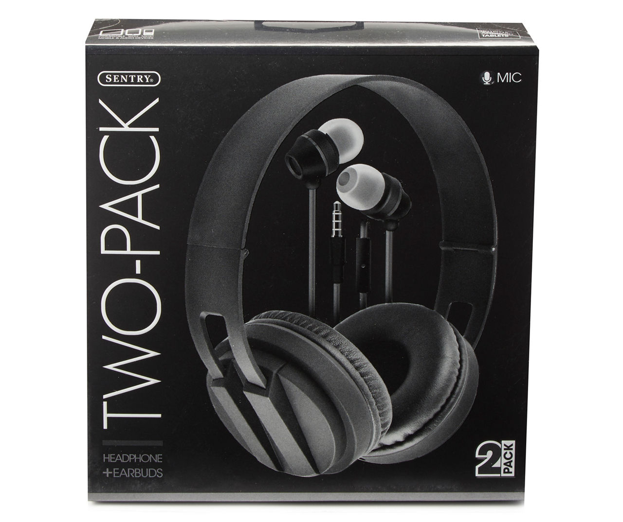 Gray Wired Headphones Earbuds Set