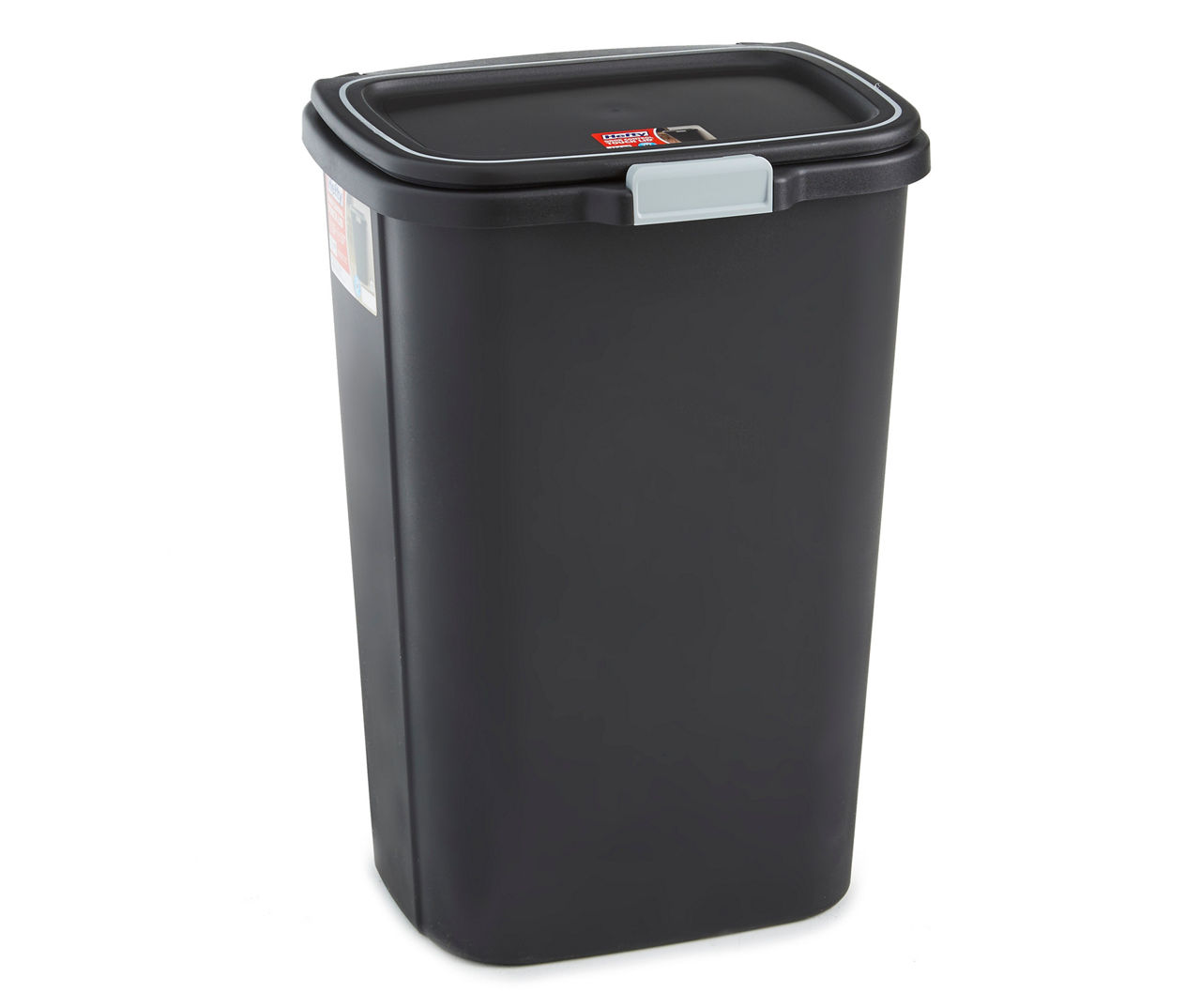 Hefty 13 gal. Odor Block Touch Top Trash Can, Black