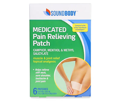 Medicated Pain Relieving Patch, 6-Count