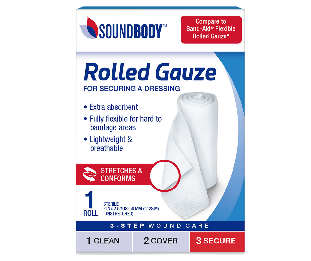 Flexible Rolled Gauze Bandage Roll for First Aid