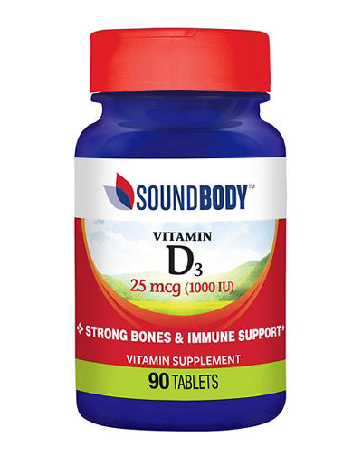 Strong Bones & Immune System 25mcg Vitamin D3 Tablets, 90-Count