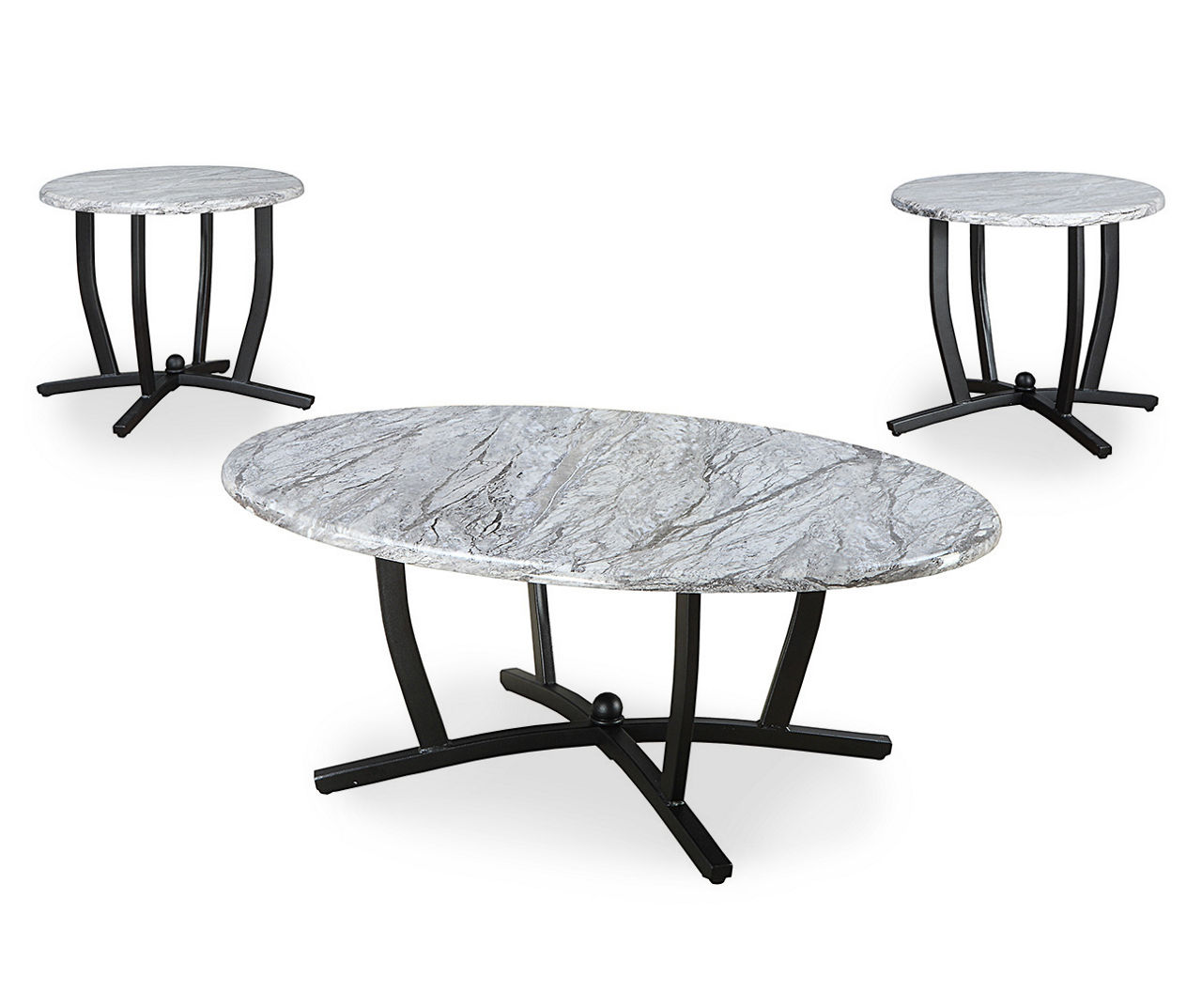 Gray Faux Marble 3 Piece Occasional Table Set Big Lots