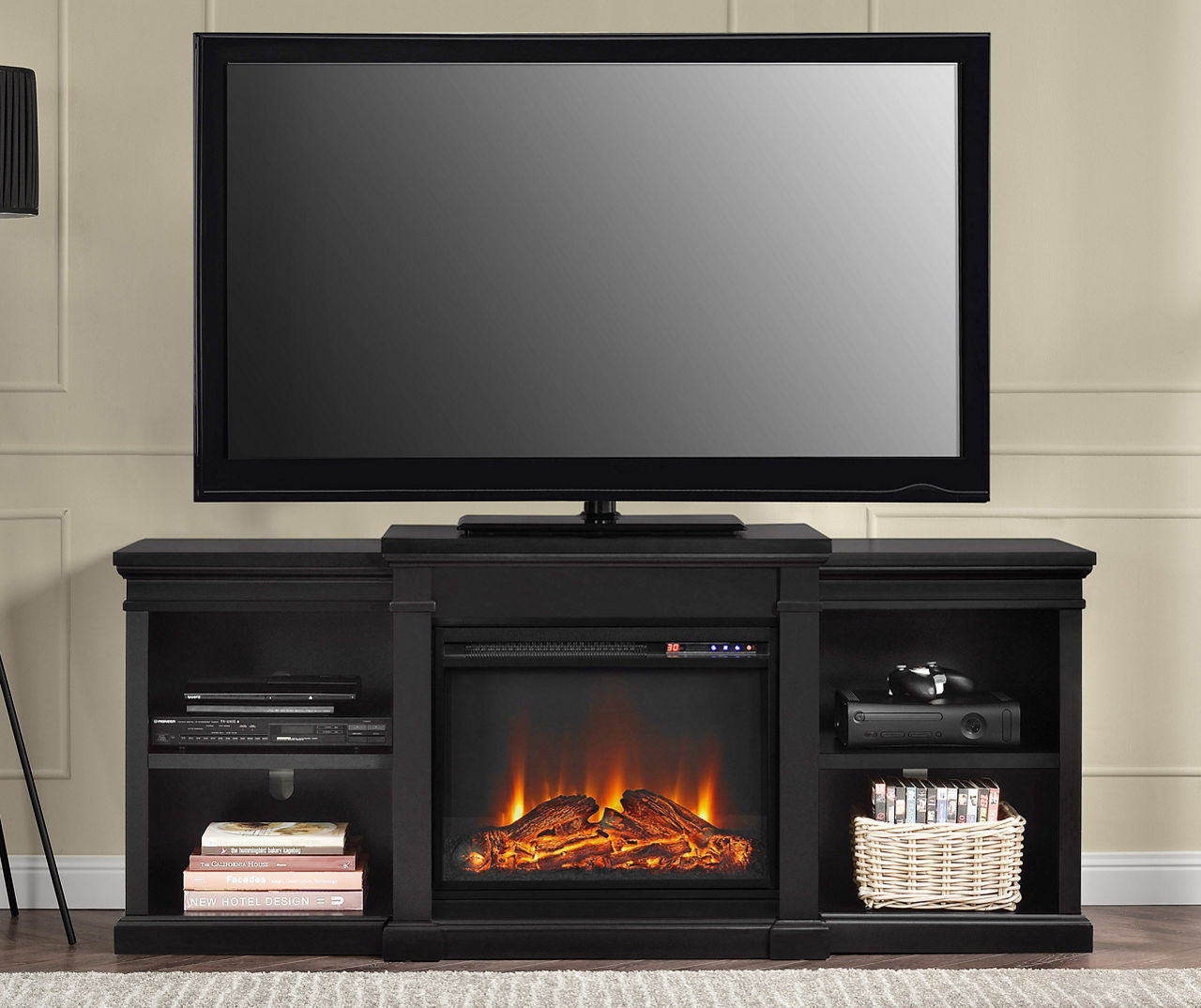 Grey fireplace tv stand deals big lots