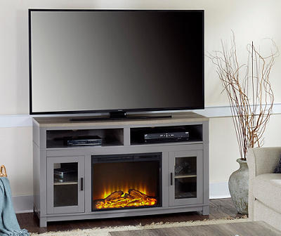 Bridgeport Electric Fireplace TV Stand for TVs up to 60", Gray