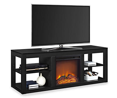 Roxbury Electric Fireplace TV Stand for TVs up to 65", Black