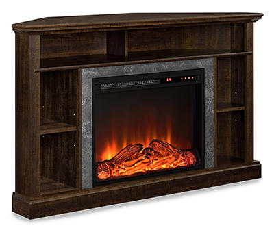 Flaxton Electric Corner Fireplace for TVs up to 50", Espresso