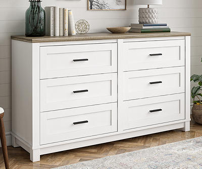 Alameda White 6-Drawer Dresser