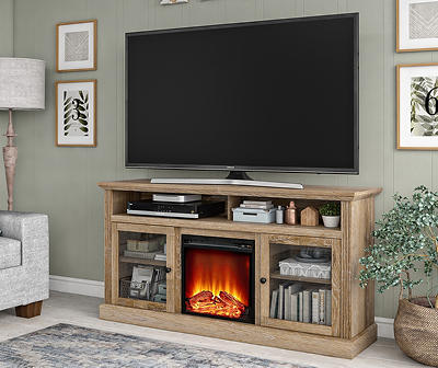 Grandcastle Fireplace TV Stand for TVs up to 65", Natural