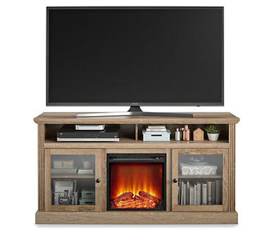 Grandcastle Fireplace TV Stand for TVs up to 65", Natural