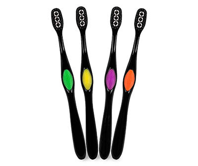 360° Whitening Charcoal Soft Toothbrushes, 4-Pack