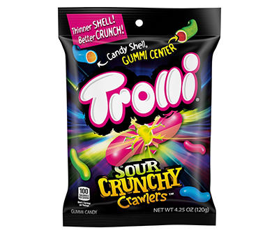 TROLLI SOUR CRUNCHY CRAWLERS Gummi Candy 4.25 oz. Bag