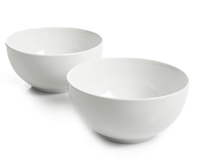 White Ceramic 2-Piece Bistro Bowl Set