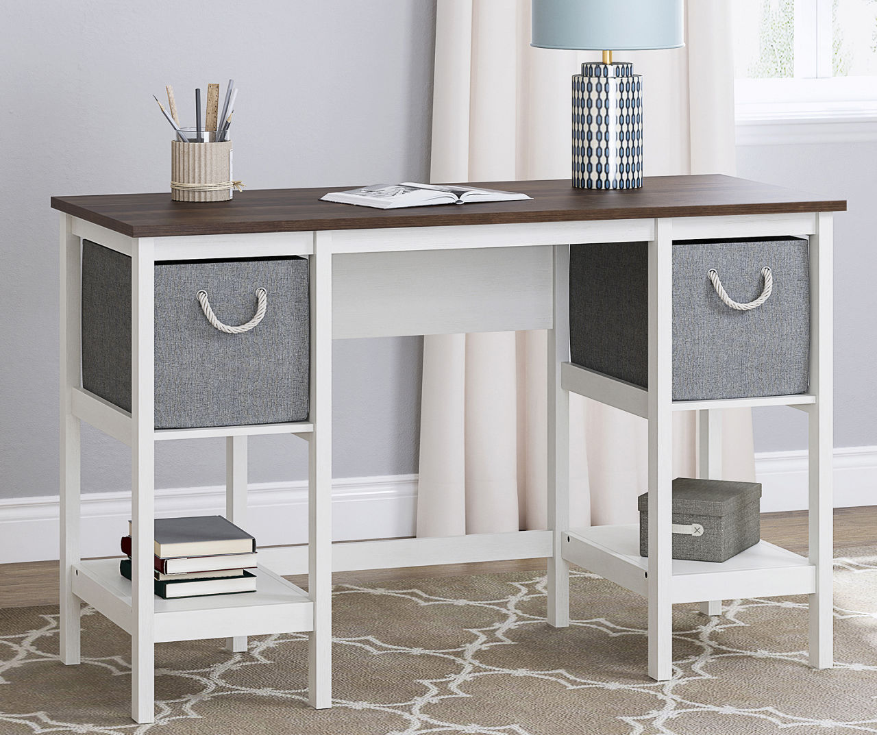 Real Living Desk with Fabric Drawers