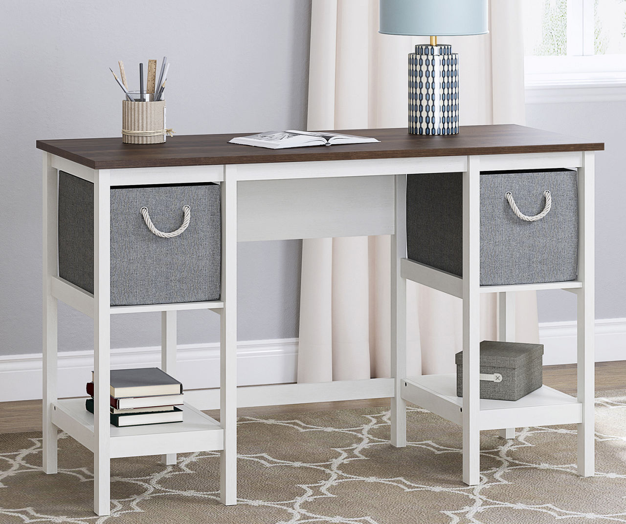 Desk with Fabric Drawers