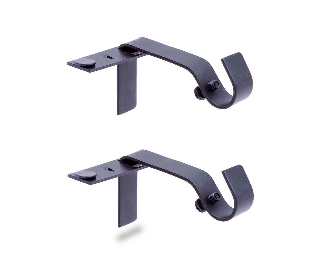 Kenney Matte Black Fast Fit No Measure Curtain Rod Brackets 2 Pack Big Lots