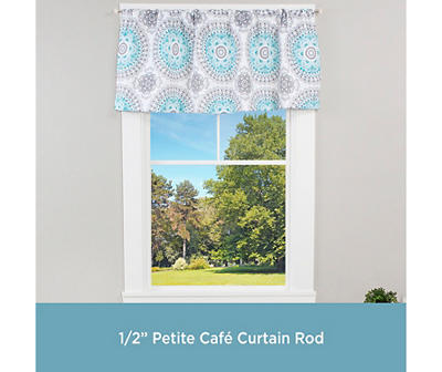 Caris Crackle Pewter Standard Decorative Window Curtain Rod, (48