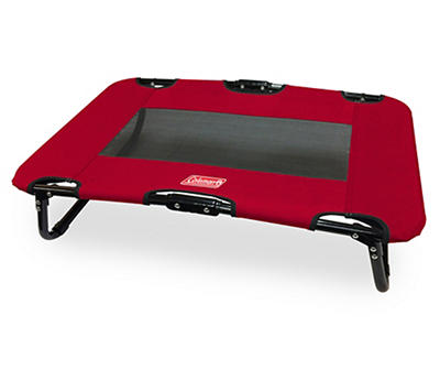 COLEMAN RED- FOLDING COT- 20X30X7 INCHES