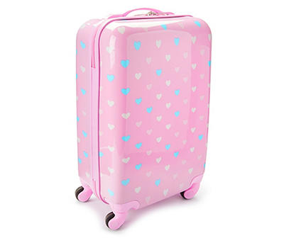 Pink Hearts Hard Shell Spinner Luggage Case