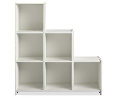 White Stairstep 6-Cube Storage Cubby