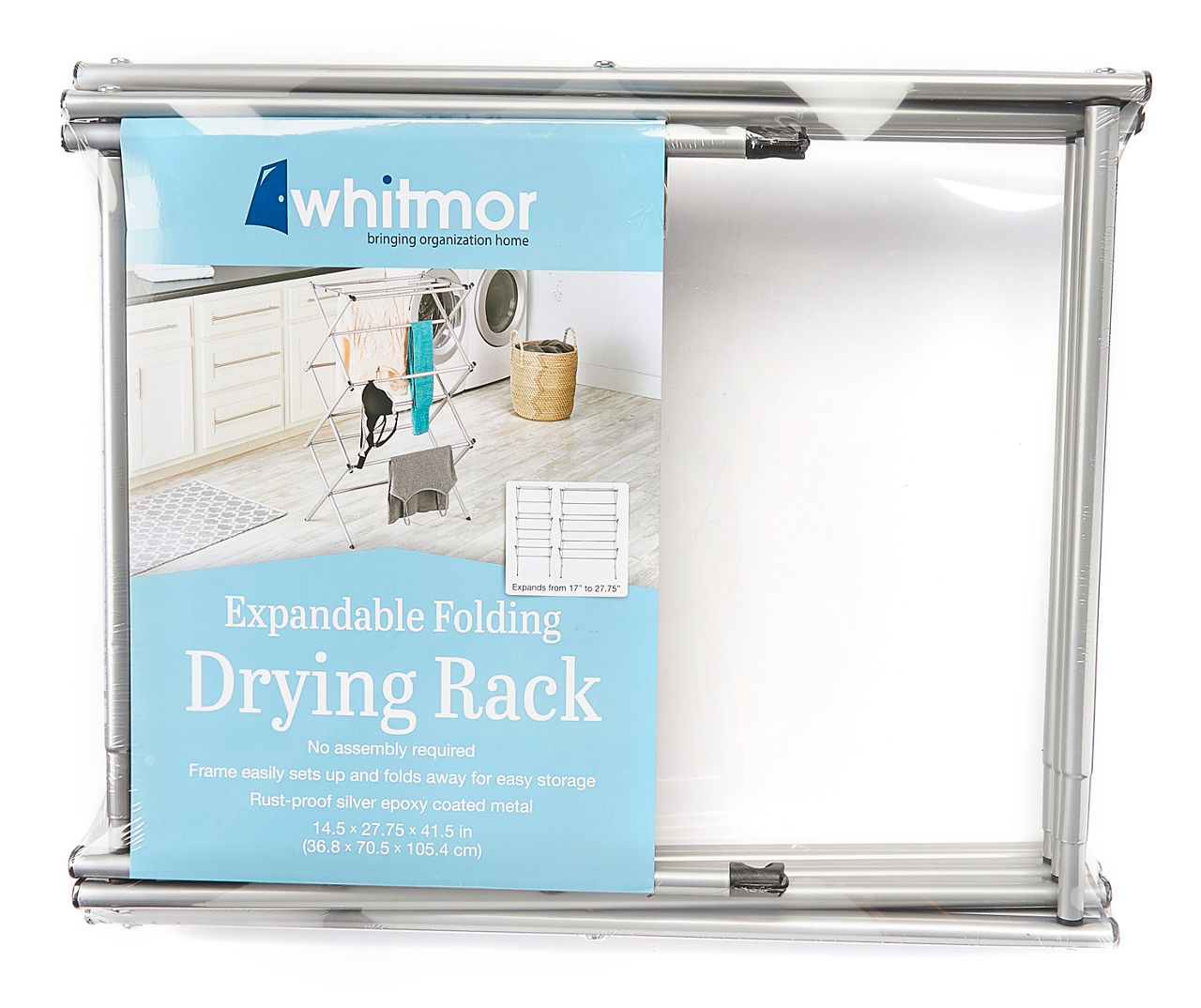 Whitmor Oversized Metal Drying Rack, Silver