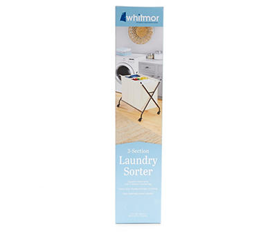 3-Section Rolling Laundry Sorter