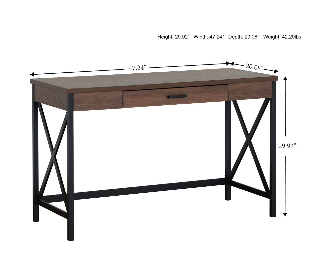 Real Living Dark Walnut Writing Desk