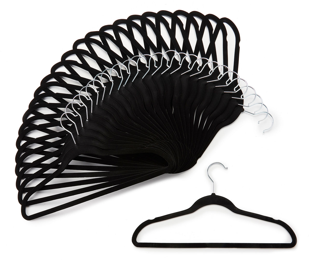 Home Essentials Black Velvet Hangers, 25-Pack