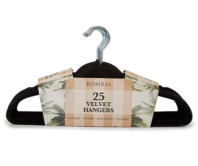 Black Velvet Hangers, 25-Pack