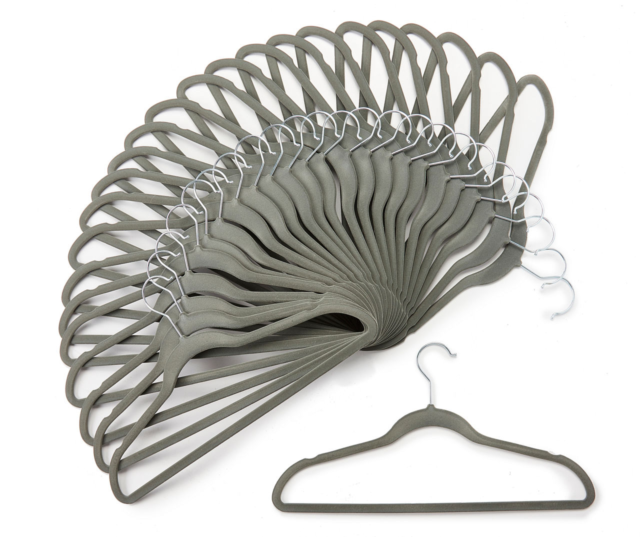 Home Essentials Gray Velvet Hangers, 25-Pack