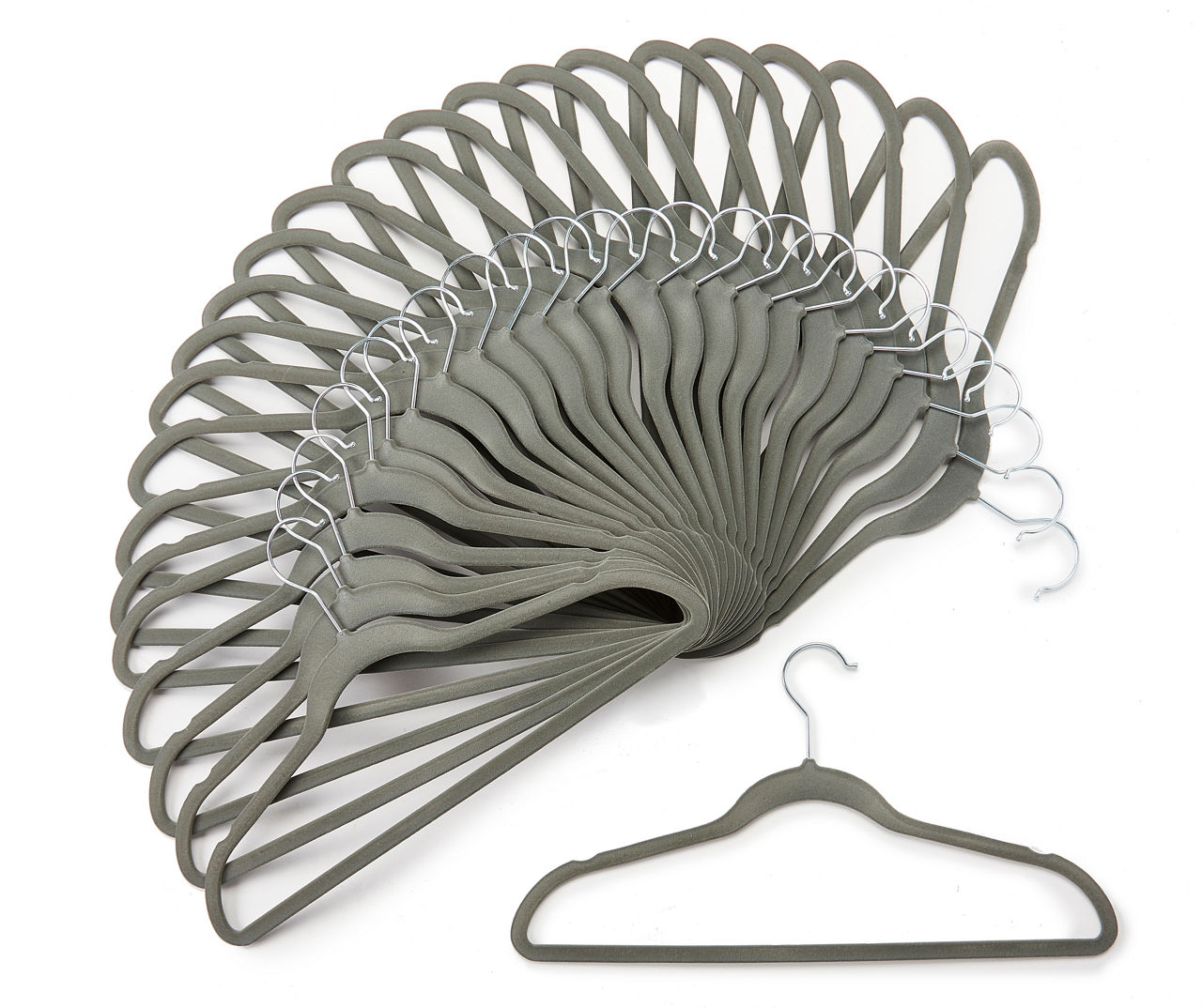 Simplify 25 Pack Slim Velvet Suit Hangers in Gray