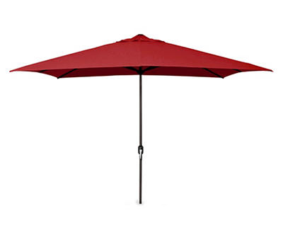 6' x 9' Red Rectangular Tilt Market Patio Umbrella
