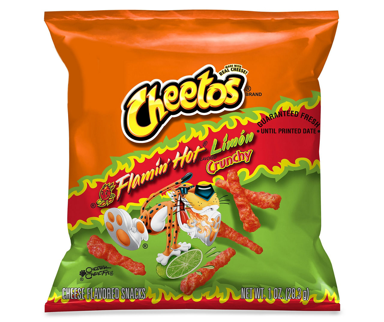 Cheetos Crunchy Cheese Flavored Snacks Flamin' Hot Limon