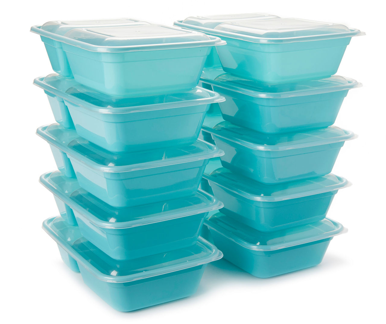 2 Compartment Meal Prep Food Containers (10 Pack)