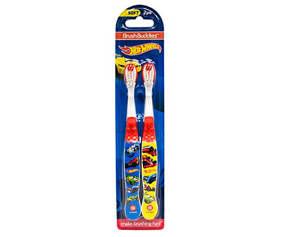 Hot Wheels Soft Bristle Toothbrushes, 2-Pack