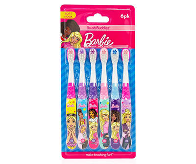 Barbie Soft Bristle Toothbrushes, 6-Pack