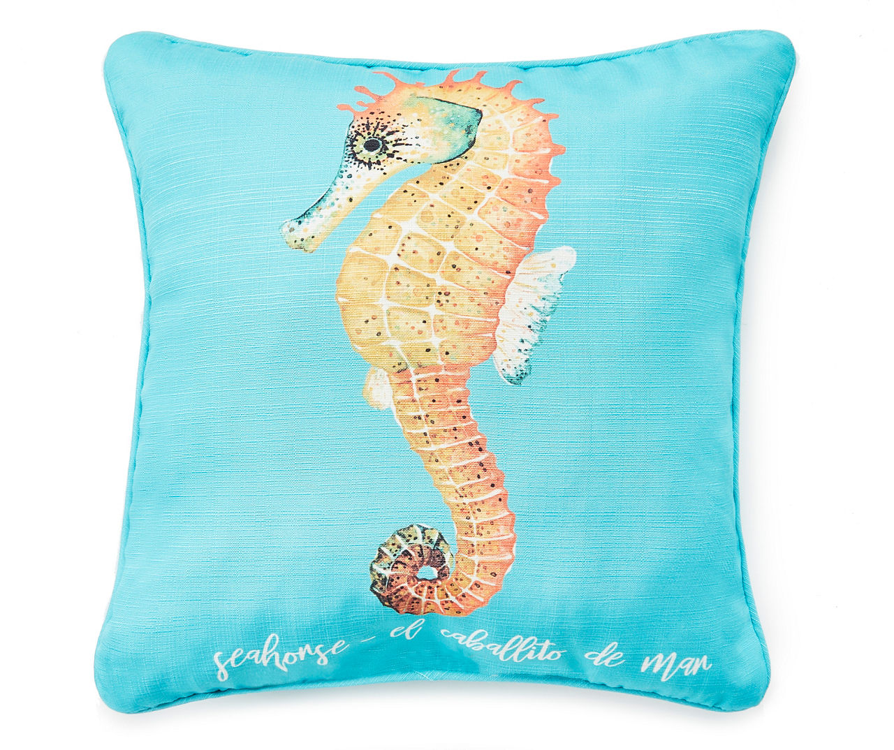 Jordan Manufacturing Seahorse Blue Outdoor Throw Pillow 