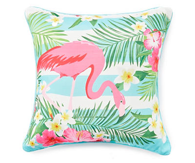 Everglades Flamingo Outdoor Throw Pillow