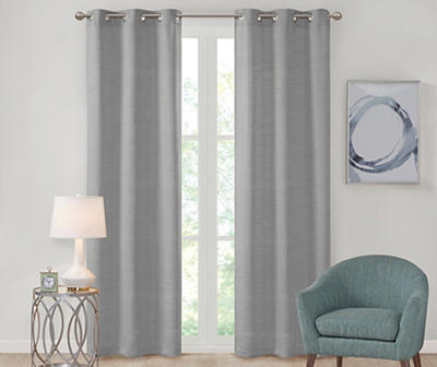 Tisbury Gray Grommet Curtain Panel, (63