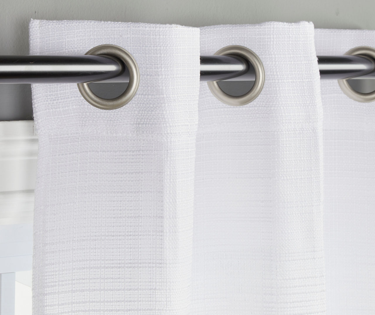 Tisbury White Grommet Curtain Panel, (84")