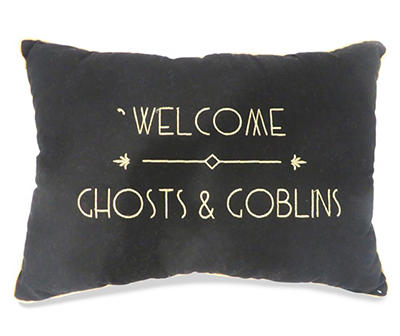 "Welcome Ghosts & Goblins" Lumbar Throw Pillow