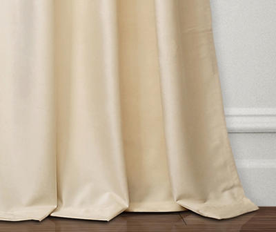 Prima Velvet Ivory Room-Darkening Grommet Curtain Panel Pair, (84")