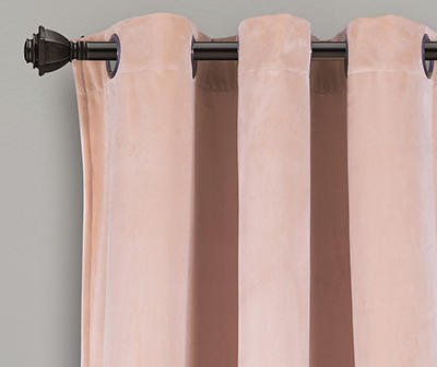 Prima Velvet Blush Room-Darkening Grommet Curtain Panel Pair, (84")