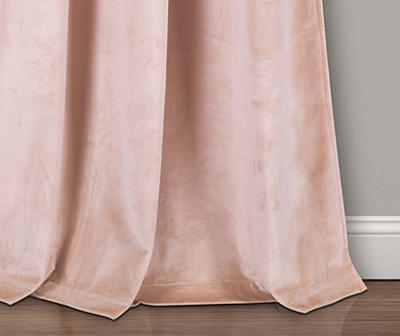 Prima Velvet Blush Room-Darkening Grommet Curtain Panel Pair, (84")