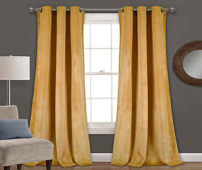 Prima Velvet Room-Darkening Grommet Curtain Panel Pair