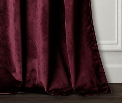 Prima Velvet Plum Room-Darkening Grommet Curtain Panel Pair, (84")