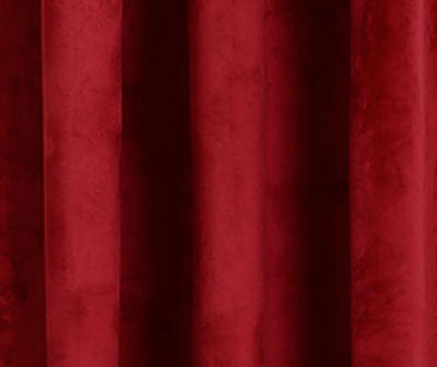 Prima Velvet Red Room-Darkening Grommet Curtain Panel Pair, (84")